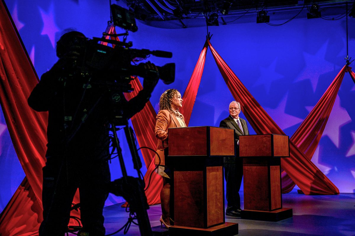 Democrat Natasha Hill and Republican Tony Kiepe recorded a debate last month for a state representative position in the 3rd Legislative District in Spokane at KSPS.   (Kathy Plonka/The Spokesman-Review)