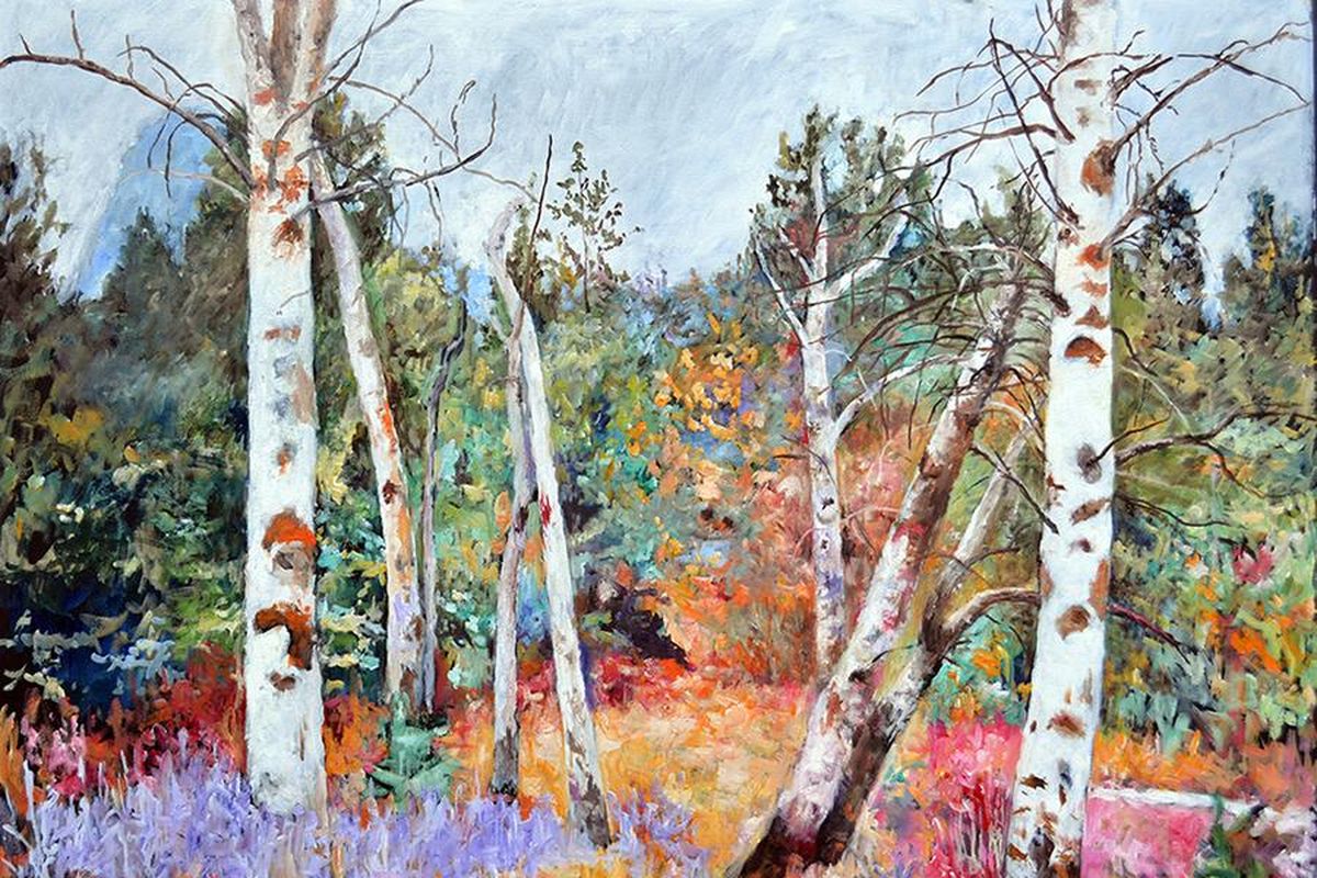 “Birch at Stevens Creek” is a painting by Spokane artist L.R. Montgomery. (Courtesy photo / Courtesy photo)