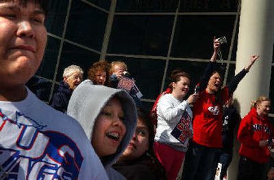 
A mix of emotions  was displayed at the McCarthey Athletic Center as fans greeted the Bulldogs.  Also today Recap: Staff writer Steve Bergum sums up the season and looks ahead./C1  
 (The Spokesman-Review)