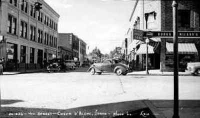 
Looking north on Fourth Street in this circa 1940s picture, Wilson's Drug is on the corner of Fourth and Sherman in downtown Coeur d'Alene. Courtesy of North Idaho Museum
 (Courtesy of North Idaho Museum / The Spokesman-Review)