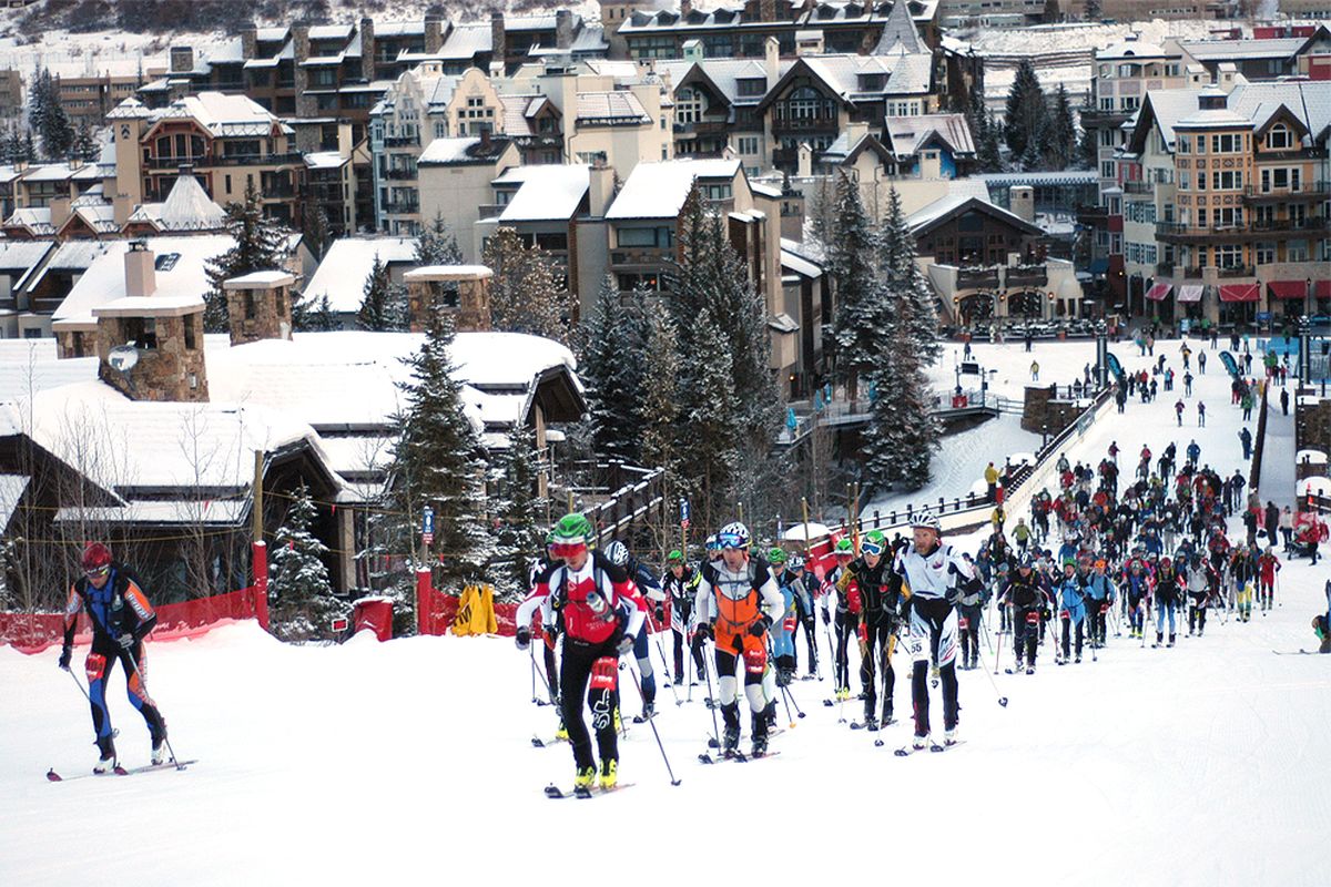 Start of the It was day two of the Eddie Bauer Ski Mountaineering Race during the 2012 Winter Teva Mountain Games, a weekend sports festival in Vail, Colo.  (Sean McCoy)