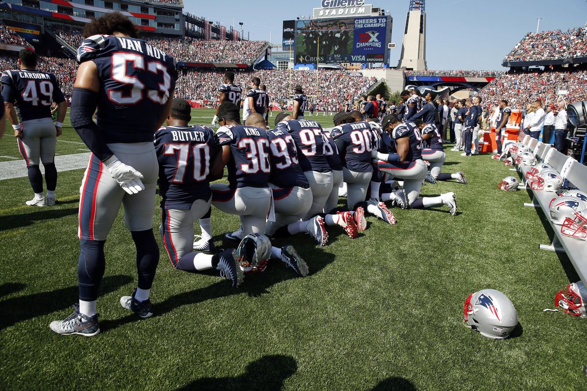 Angry Patriots man stands on Colin Kaepernick jersey during anthem