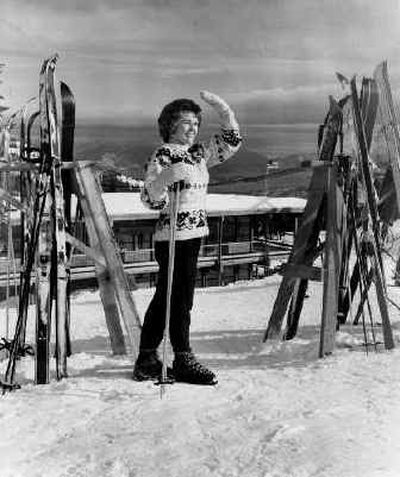 
Miss Coeur d'Alene, Janice Compton, visited Schweitzer Basin ski area in February 1964. After visiting the lodge, eating lunch and posing for photos, she had little time to actually ski. 
 (Photo Archive/ / The Spokesman-Review)