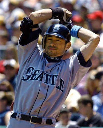 
Though it's unlikely he'll be moved, right fielder Ichiro Suzuki wasn't named as a player who won't be traded.
 (Associated Press / The Spokesman-Review)