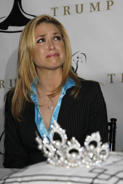 
Miss USA 2006 Tara Conner is overcome with emotion during a news conference Tuesday. 
 (Associated Press / The Spokesman-Review)