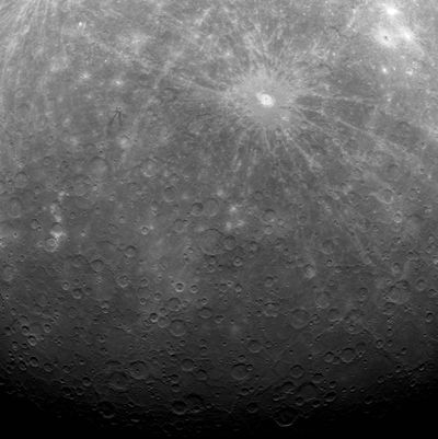 This image provided by NASA is the first obtained from a spacecraft in orbit about the Solar System's innermost planet, Mercury. (Associated Press)
