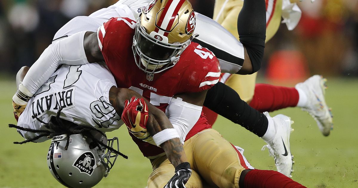 Mullens has sterling debut in 49ers' 34-3 win over Raiders