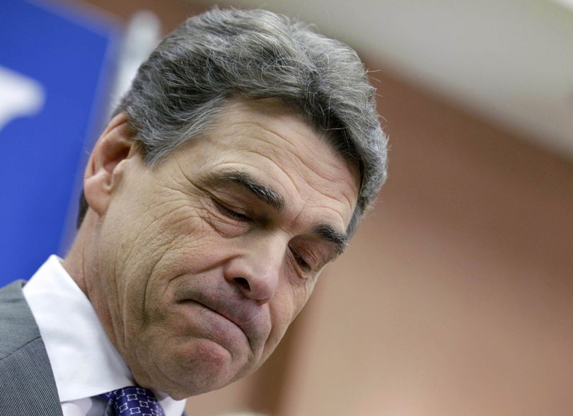 Texas Gov. Rick Perry announces his withdrawal from the presidential race on Jan. 19. (Associated Press)