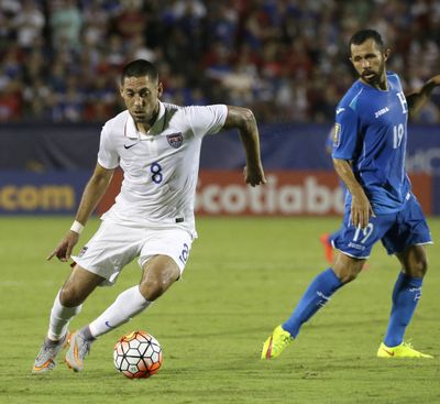 Clint Dempsey, left, helps U.S. start Gold Cup with win. (Associated Press)