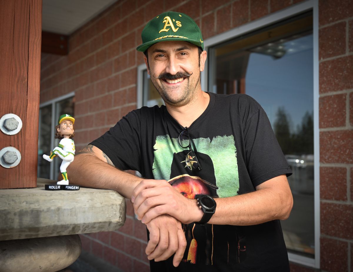 Jason Fingers, shown July 12 in Medical Lake, once played for the Spokane Indians, following in the footsteps of his famous father, MLB pitcher Rollie Fingers.  (Jesse Tinsley/THE SPOKESMAN-REVI)