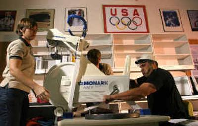 
Joe Tompkins, right, goes through some tests in the Sports Science Lab at the U.S. Olympic Training Center.
 (Associated Press / The Spokesman-Review)