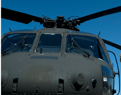 A UH-60 Black Hawk helicopter at Fairchild Air Force Base photographed in 2018. Three members of the Idaho National Guard were killed after their a UH-60 Black Hawk helicopter crashed the night of Feb. 2 near Boise.  (Kathy Plonka/The Spokesman-Review)