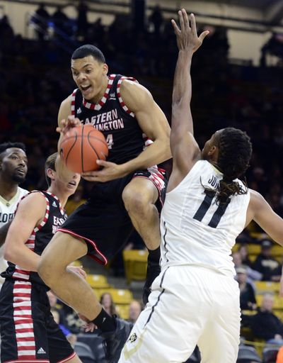 Eastern Washington’s Jacob Wiley is averaging 14.3 points and 7.7 rebounds. (Cliff Grassmick / Associated Press)