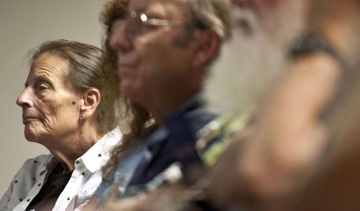 "It was several years ago and it was flying low," said Coeur d'Alene resident Cathy Hurrell, left about seeing a UFO in her back yard. She attended  a meeting of MUFON (Mutual UFO Network) at Spokane Valley Library on Saturday, August 10, 2019. Kathy Plonka/THE SPOKESMAN-REVIEW (Kathy Plonka / The Spokesman-Review)