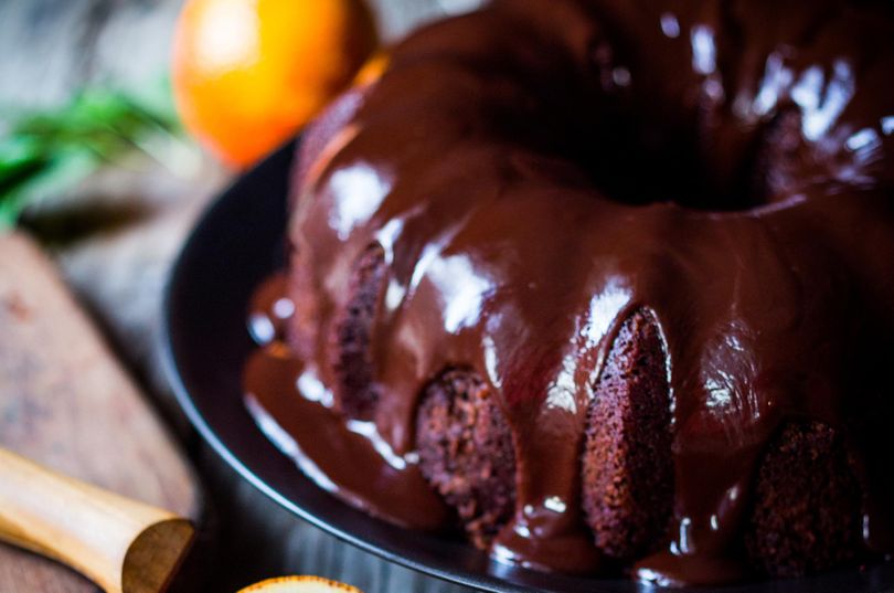 Chocolate Blood Orange Bundt Cake with Chocolate Ganache bring this flavorful winter citrus to dessert. (Special to The Spokesman-Review / By Sylvia Fountaine)