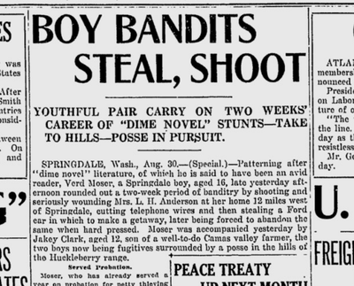 On this day 100 years ago, police had surrounded a pair of young criminals who’d be inspired partly by “dime novels.”  (S-R archives)