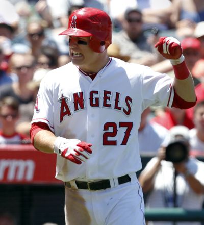L.A.’s Mike Trout leads A.L. with .354 batting average (Associated Press)