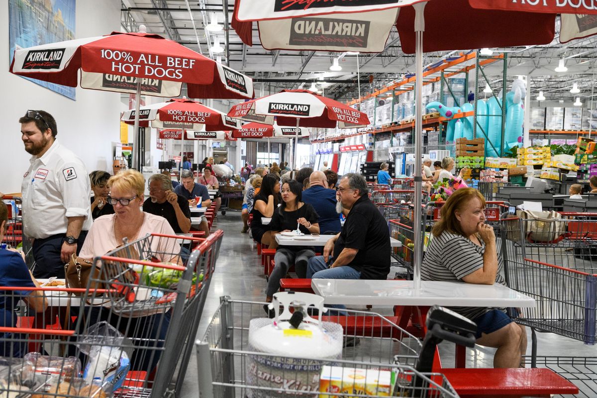 The Costco food court bustles at the grand opening day in Evansville, Indiana on June 28, 2019.  (SAM OWENS/ COURIER & PRESS)