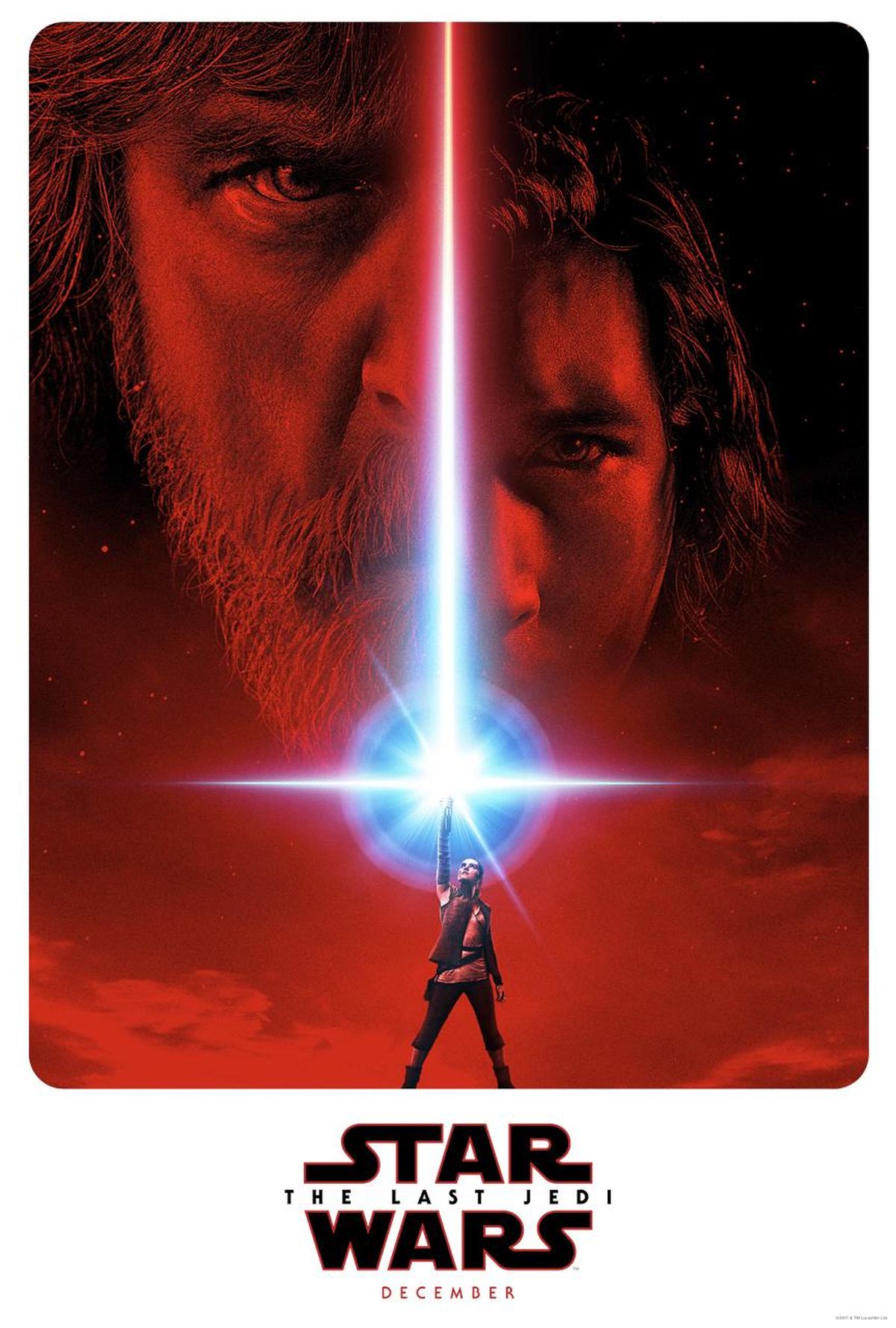This image released by LucasFilm shows a promotional poster for the upcoming "Star Wars: The Last Jedi," film to be released in December. (AP)