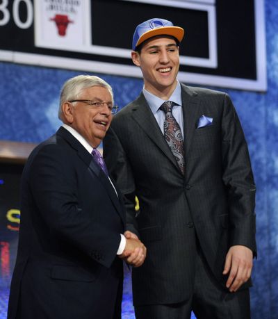 NBA commissioner David Stern and Klay Thompson pose after Thompson was taken with the 11th overall pick by the Golden State Warriors. (Associated Press)