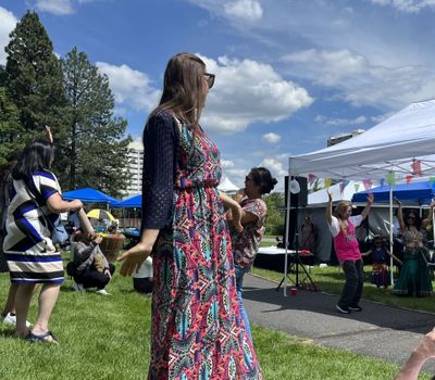 Jacqueline Babol leads a Zumba demonstration at the Filipino American Northwest Association’s Philippine Independence Day celebration on Sunday in Riverfront Park in Spokane.  (Elena Perry/The Spokesman-Review)