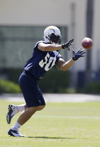Chargers rookie Manti Te’o is seen but not heard during organized team activities. (Associated Press)