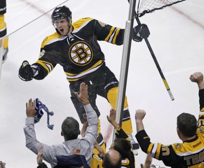 Boston Bruins center David Krejci netted a hat trick. (Associated Press)
