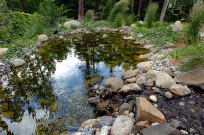 
Don Schelling designed his backyard pond to include natural rock and boulders that were already on his property.
 (Photos by Ingrid Lindemann/ / The Spokesman-Review)