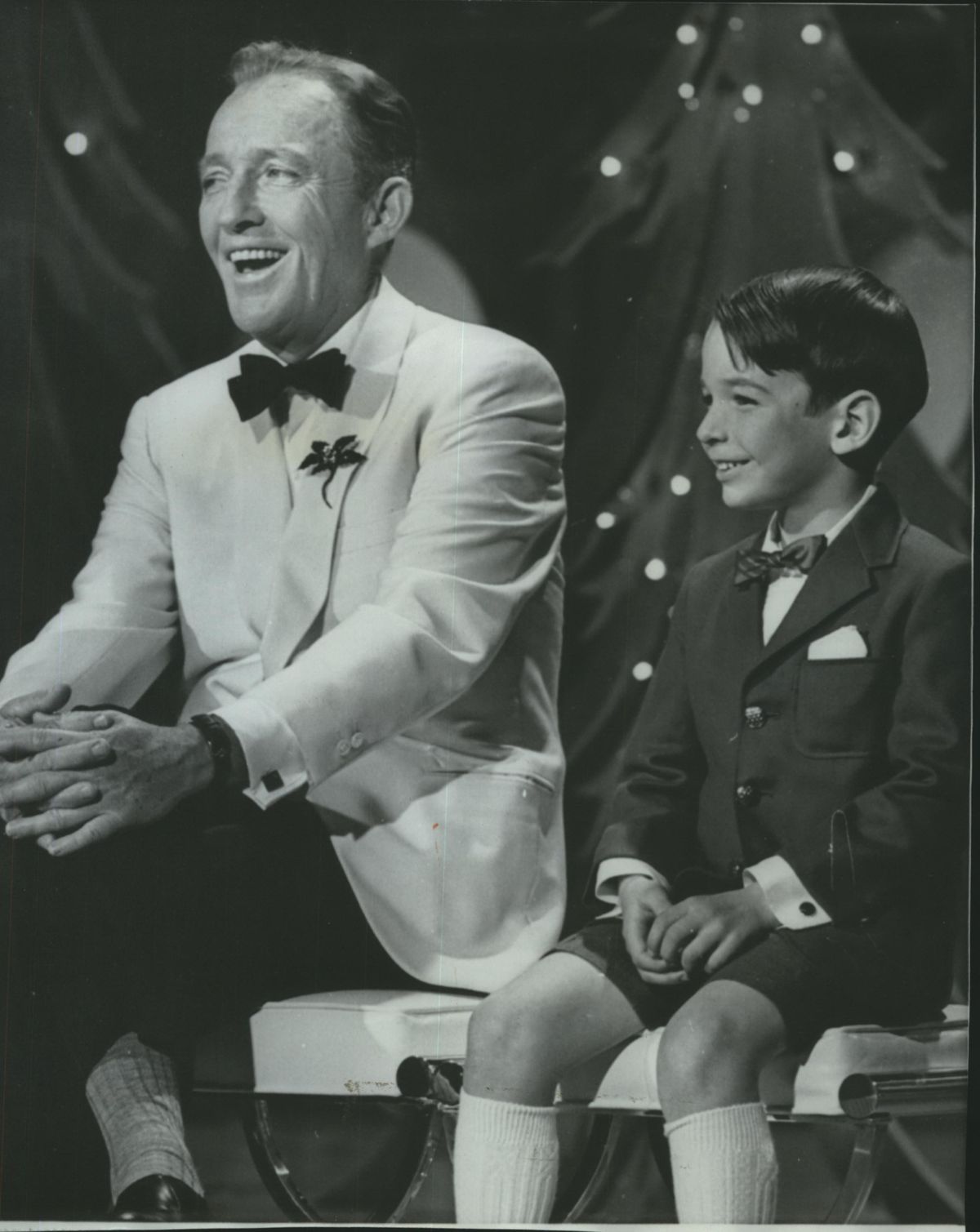 Bing Crosby and son, Harry Lillis Crosby III, appear during taping of a Hollywood television show slated for Dec. 25, 1966.
