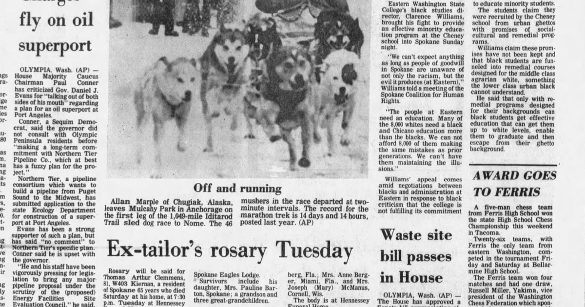 This day in history: Eastern Washington State College’s director of Black studies said promises to students weren’t kept. Elaborate multi-faith funeral planned