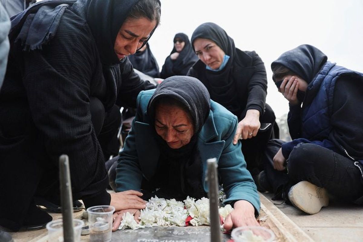 Mourners react as they attend a funeral ceremony for victims of Israeli and U.S. strikes, amid the U.S.-Israeli conflict with Iran, on March 9, in Tehran, Iran.  (Reuters )