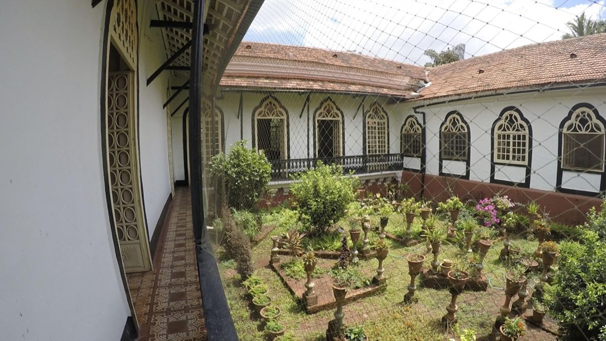 This Friday June 2, 2017, photo shows the back garden of the 427-year-old Figueiredo Mansion, a Portuguese heritage home, in Goa, India. The Figueiredo family of Portuguese diplomats, lawyers and parliamentarians began building the mansion in 1590 as they made their home in Loutolim, a quaint village surrounded by paddy fields about an hour’s drive from Goas airport. Today, three generations of the Figueiredo family live in the house, providing visitors and guests with a personal, living link to history. (Manish Mehta / Associated Press)