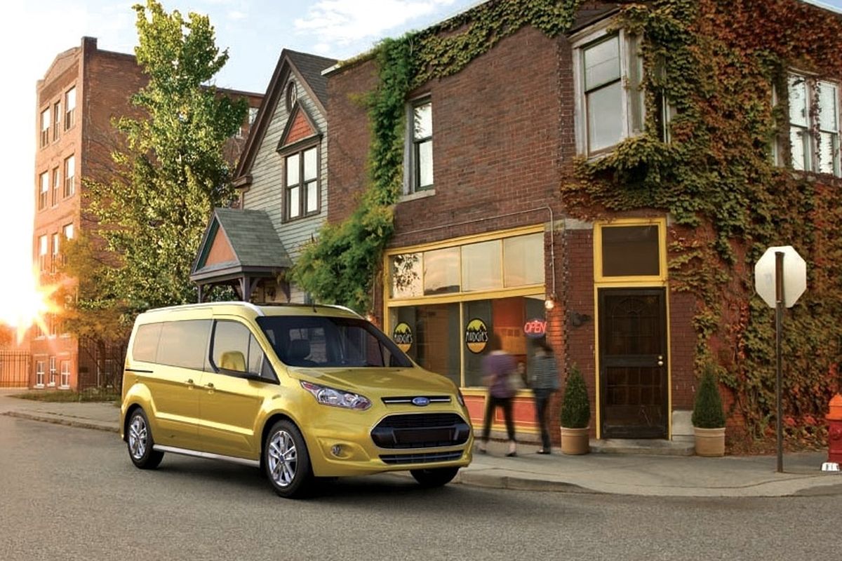 This undated image provided by Ford shows the Transit Connect Wagon, the company’s first minivan after a six-year hiatus. (Associated Press)