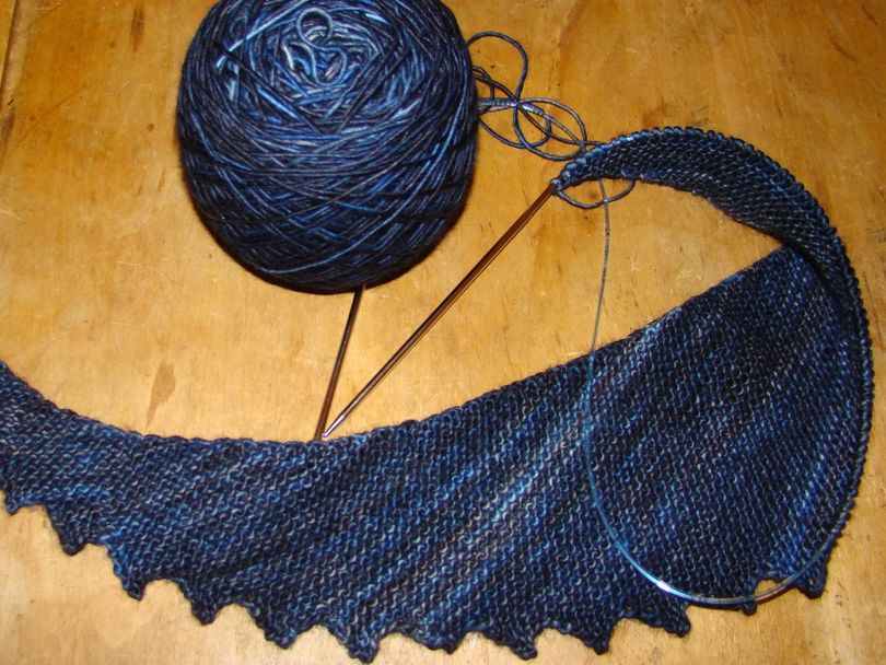 An unfinished knitting project.  (Maggie Bullock)