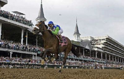 
Barbaro, with Edgar Prado aboard, cruises to an easy victory during Saturday's 132nd running of the Kentucky Derby. 
 (Associated Press / The Spokesman-Review)