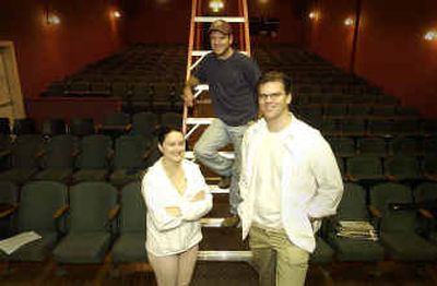 
Tracey Benson, left, Todd Jasmin, center, and Noel Barbuto are the new management team of the Lake City Playhouse, a community theater in Coeur d'Alene. The three are artistic director, technical director and managing director, respectively. 
 (Jesse Tinsley / The Spokesman-Review)