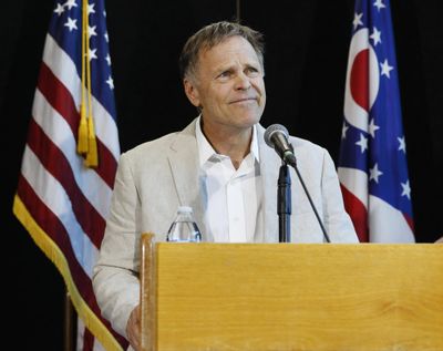 Fred Warmbier, father of Otto Warmbier, a University of Virginia undergraduate student who was imprisoned in North Korea in March 2016, speaks during a news conference, Thursday, June 15, 2017, at Wyoming High School in Cincinnati. Otto Warmbier, serving a 15-year prison term for alleged anti-state acts, was released to his home state of Ohio on Tuesday in a coma. (John Minchillo / Associated Press)