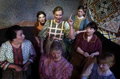 
Norilee Kimball, center, and from left clockwise Mariganne McLaughlin, Ryan Patterson, Angela Snyder, Sallie Christensen, Selena Schopfer and Julie Croteau perform a scene from 