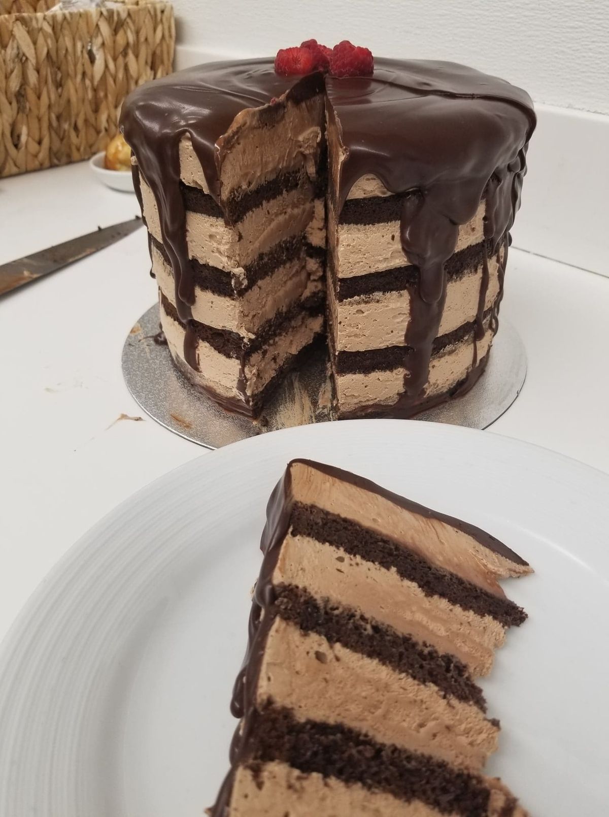 A chocolate ganache cake at Touchmark on South Hill.  (Kris Kilduff/For The Spokesman-Review)