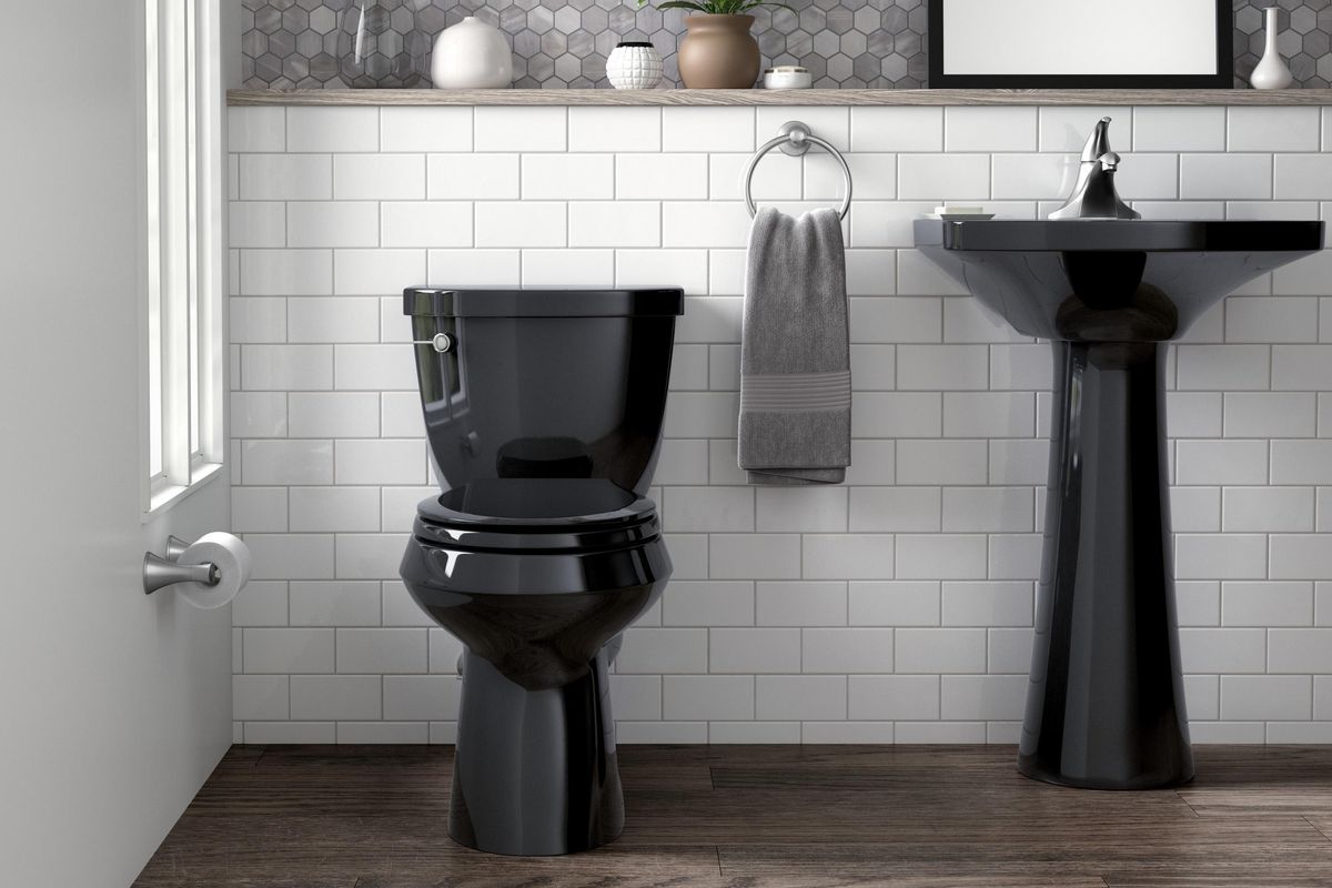 Kohler offers more than 30 toilet options in black, including this Cimarron toilet. (Kohler / Photos courtesy of Kohler)