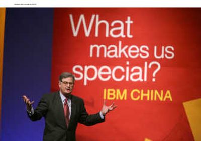 
IBM President Sam Palmisano speaks in 2006 in Beijing, China. IBM's revenue from Brazil, Russia, India and China rose 18 percent in the first three quarters of this year. Business Wire
 (File Business Wire / The Spokesman-Review)
