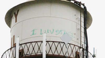 
A 19-year-old man is facing charges  after he allegedly used green paint to write the words 