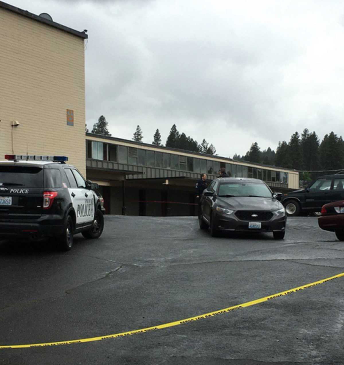 A man was stabbed Friday at the West Wynn Motel in Spokane. (Nina Culver / The Spokesman-Review)