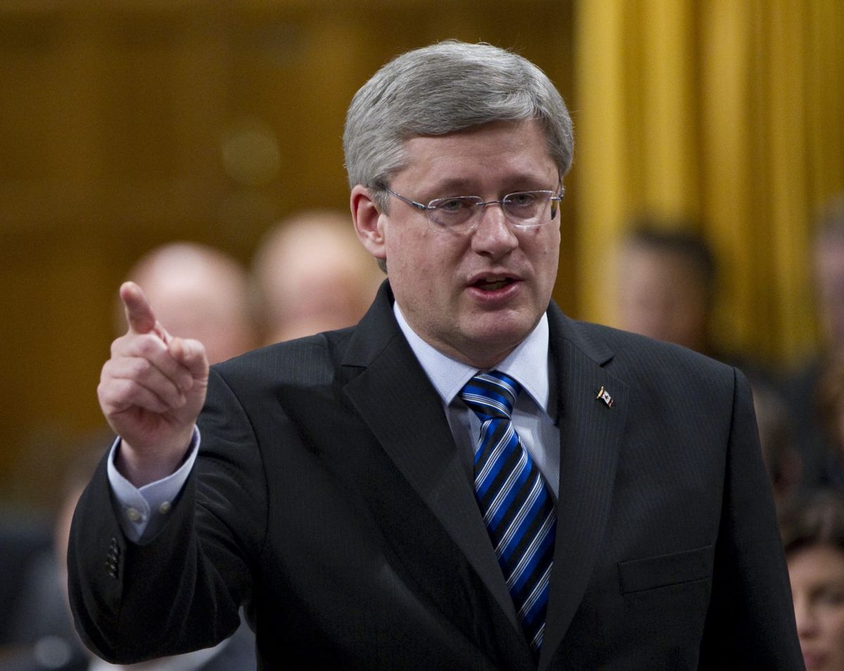 Canadian Prime Minister Stephen Harper answers a question in the House of Commons on Parliament Hill in Ottawa on Wednesday. (Associated Press)