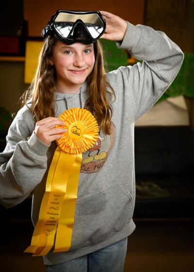Hannah Swanson has won two awards at the National Invention Convention held in May for her Swim Spectacles. She received the Smart Audio, Cool Cars Specialty and the Best LogBook awards. (Colin Mulvany / The Spokesman-Review)