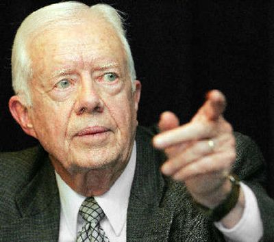 
Former President Jimmy Carter takes a question during a conference at the Carter Center in Atlanta earlier this year. 
 (File/Associated Press / The Spokesman-Review)