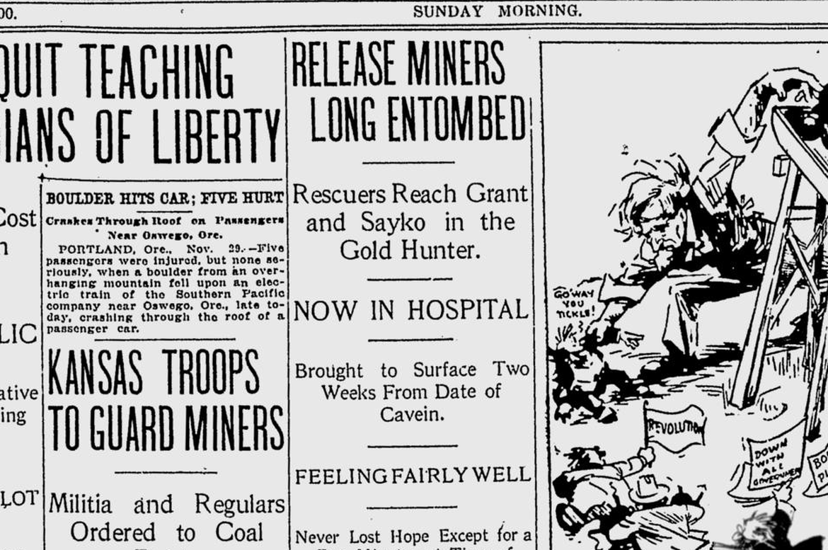 100 years ago in Mullan, Idaho Miners rescued after being trapped for