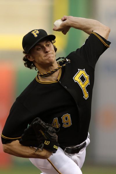 FILE - Pittsburgh Pirates’ Jeff Locke delivers during the first inning of a baseball game against the Detroit Tigers in Pittsburgh, Thursday, May 30, 2013. The Pirates designated Locke for assignment on Tuesday. (Gene J. Puskar / Associated Press)