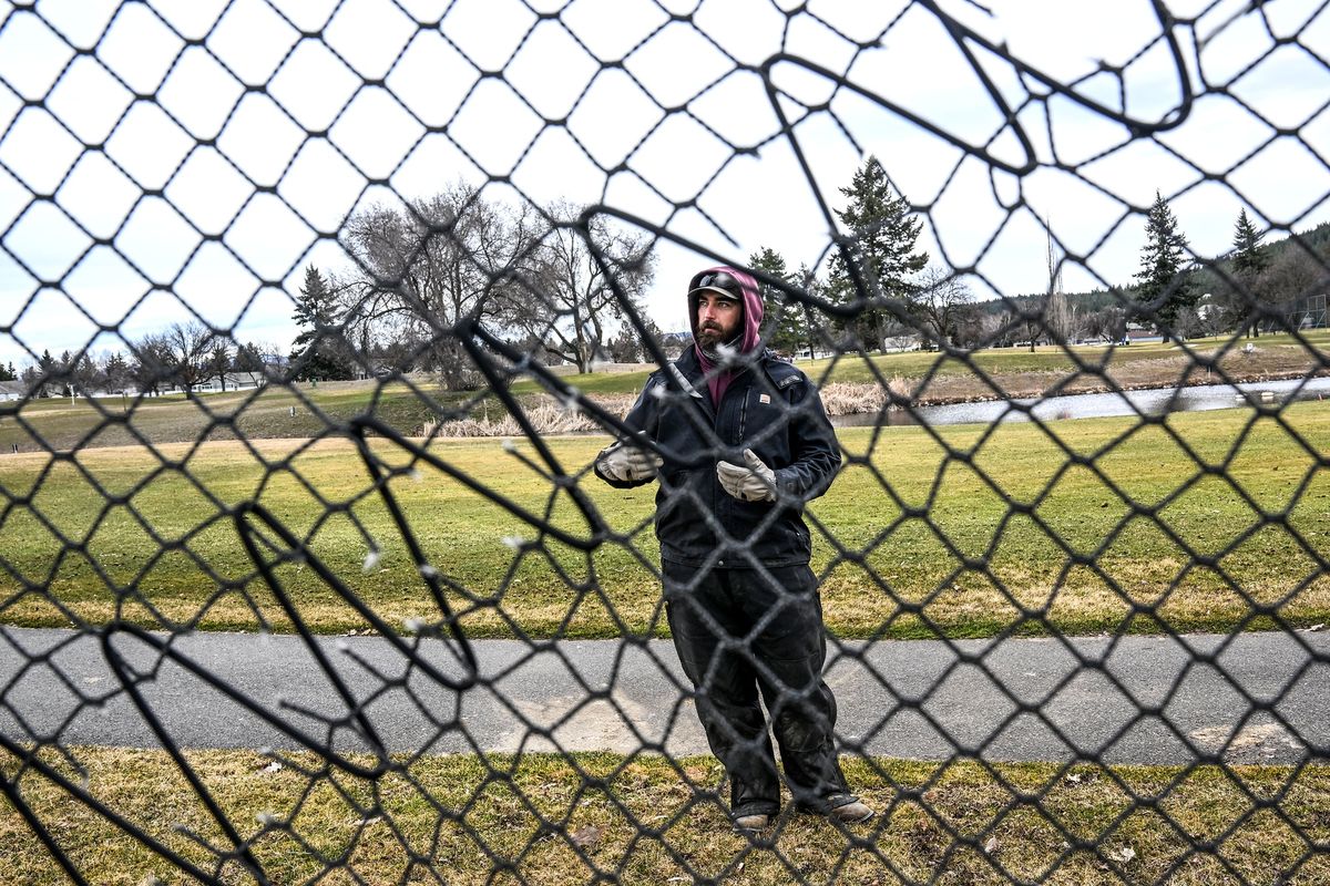 Mitch McPholomy, MeadowWood Golf Course Superintendent, talks about the replacement of poles and netting for the Liberty Lake Golf Course driving range on Friday. Spokane County has plans for a $4 million new maintenance facility to serve both Liberty Lake and MeadowWood golf courses.  (Kathy Plonka/The Spokesman-Review)