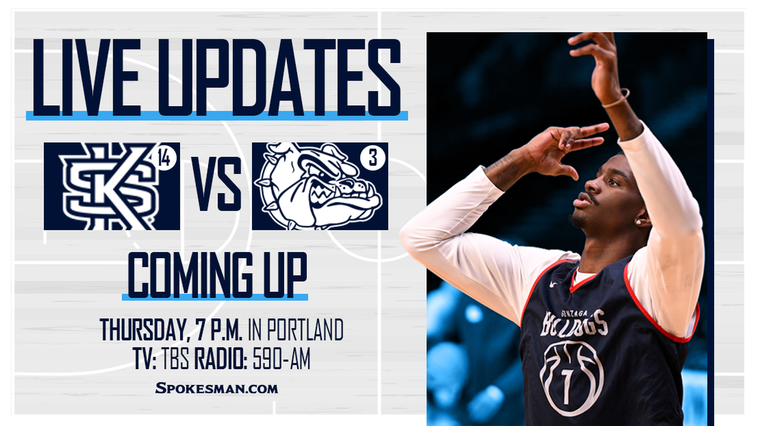 No. 3 seed Gonzaga opens NCAA Tournament against No. 14 Kennesaw State | Live updates - Thu, 19 Mar 2026 PST